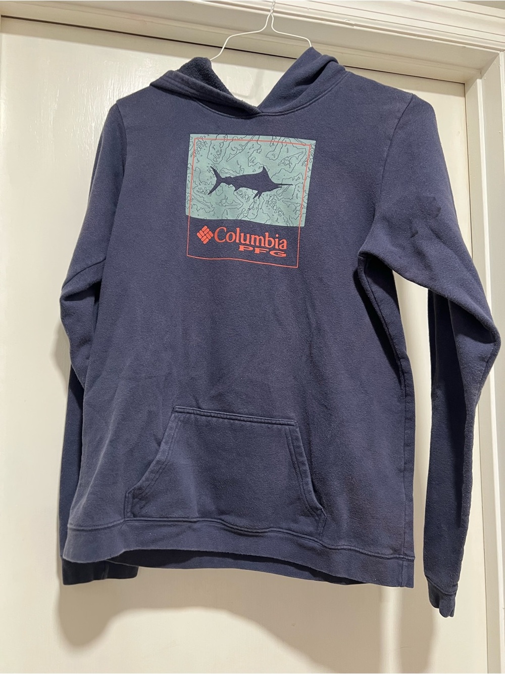 Columbia Boy’s Navy Hooded Sweatshirt with Graphic